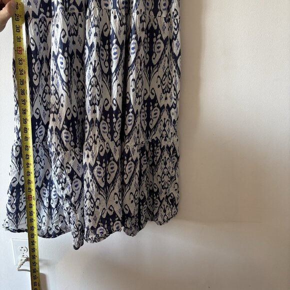 LA PLAGE Size Large Beaufort Strappy Maxi Dress Blue White Pockets Resort Boho - Picture 4 of 16